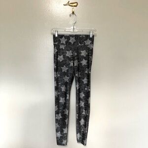 Terez Leggings Star Print Silver Grey XS